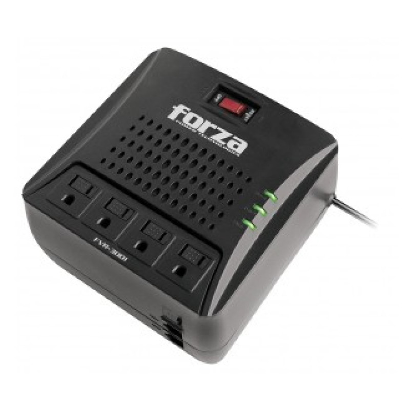 REGULADOR AUTOMATICO DE VOLTAJE FORZA FVR-3001M CAPACIDAD DE  3000VA/1500W, 4 SLDS RJ45-120V