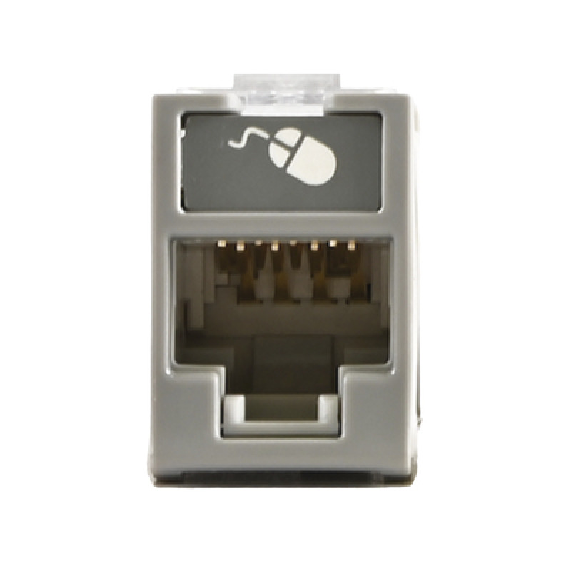Jack UltraMAX Cat6 UTP Montaje híbrido en Placa de Pared Plano y Angulado Color Gris Punch Down