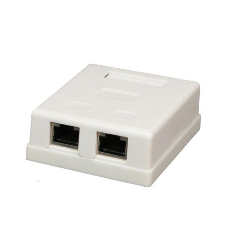 ROSETA DE PARED XCASE CON 2 JACKS KEYSTONE CAT 5E