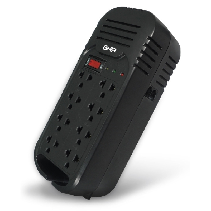 REGULADOR DE VOLTAJE GHIA 2000VA / 800W 8 CONTACTOS.