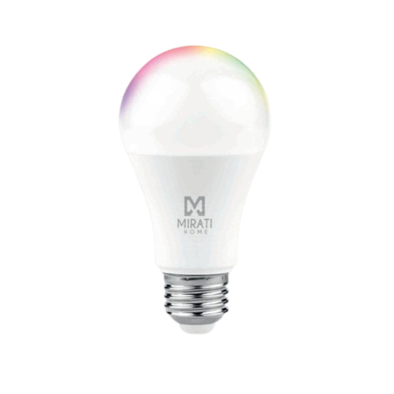 FOCO INTELIGENTE LUZ RGB 9W// MIRATI // WIFI 2.4GHZ // COMPATIBLE CON ANDROID E IOS // FUNCIONA CON ALEXA Y ASISTENTE DE GOOGLE // LUZ CALIDA Y FRIA //LUZ MULTICOLOR // DIMMABLE // NO REQUIERE HUB//