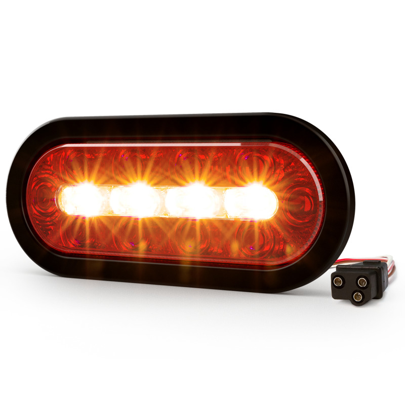 Plafón Ovalado de 75 Para Camiones de Transporte 18 LED Ultra Brillantes Color Rojo/Claro/Ambar