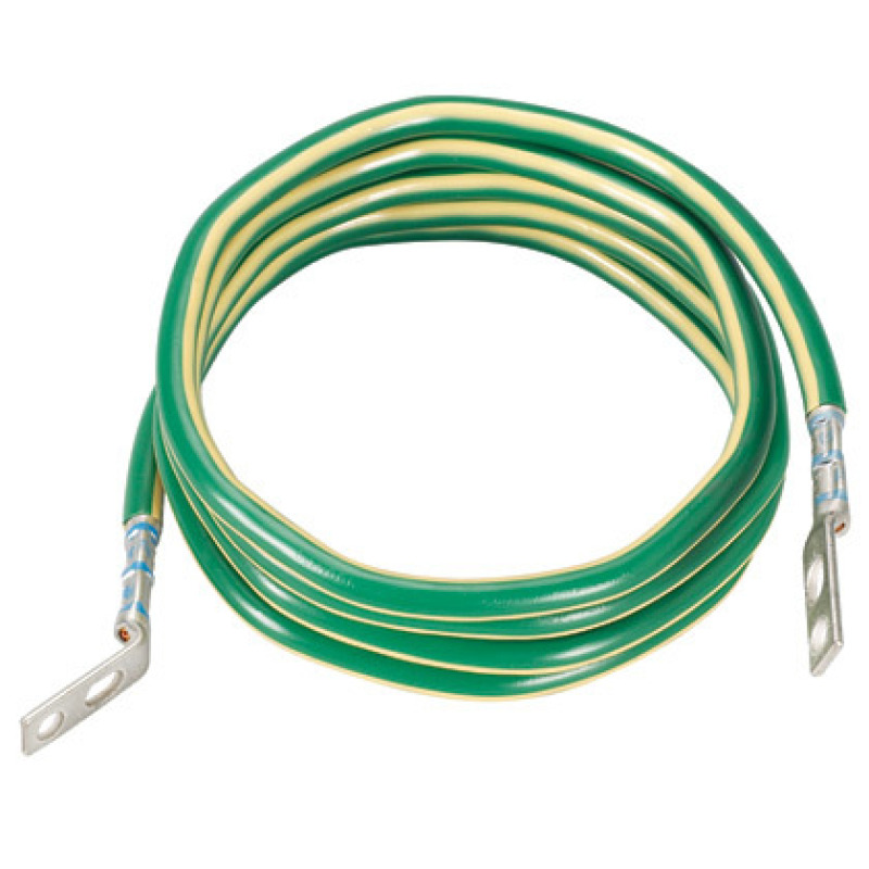 Jumper para Aterrizar Equipos 6 AWG con Terminal Doblada a 45 Grados LCC614JAWHL Para Conexión a Tierra y Terminal Recta LCC6  14JAWL Para Equipos  24 m de Largo