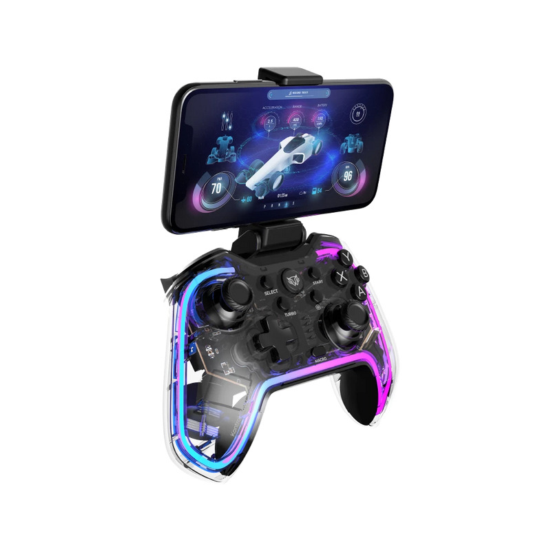 GAMEPAD BALAM RUSH KONTROL GLOW G595 / INALAMBRICO RECARGABLE / BT 5.0 / RGB / VIBRACION DUAL / SOPORTE P CELULAR / ANDROID - IOS - PC WIN - N SWITCH - PS 3-4 / BOTONES PROGRAMABLES / BR-936910 image 3