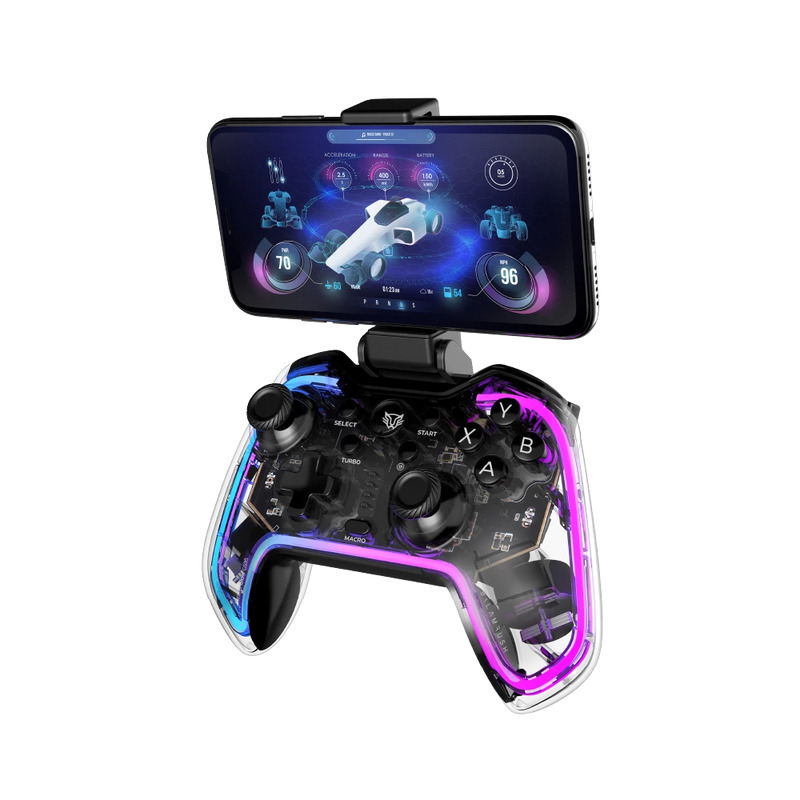 GAMEPAD BALAM RUSH KONTROL GLOW G595 / INALAMBRICO RECARGABLE / BT 5.0 / RGB / VIBRACION DUAL / SOPORTE P CELULAR / ANDROID - IOS - PC WIN - N SWITCH - PS 3-4 / BOTONES PROGRAMABLES / BR-936910 image 4