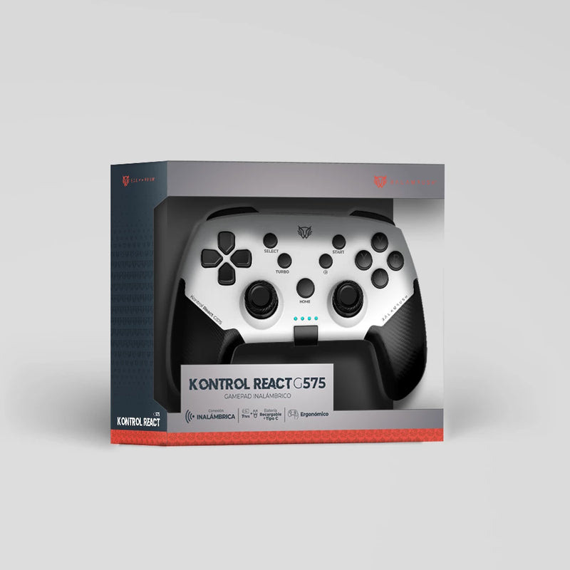 GAMEPAD BALAM RUSH KONTROL REACT G575 / GAME PAD CONTROL / INALAMBRICO RECARGABLE / BT 5.0 / ERGONOMICO / ANDROID - IOS - PC - PS3- 4 - N SWITCH / 9 HORAS DE JUEGO / SOPORTE P CELULAR / BR-936927 image 5