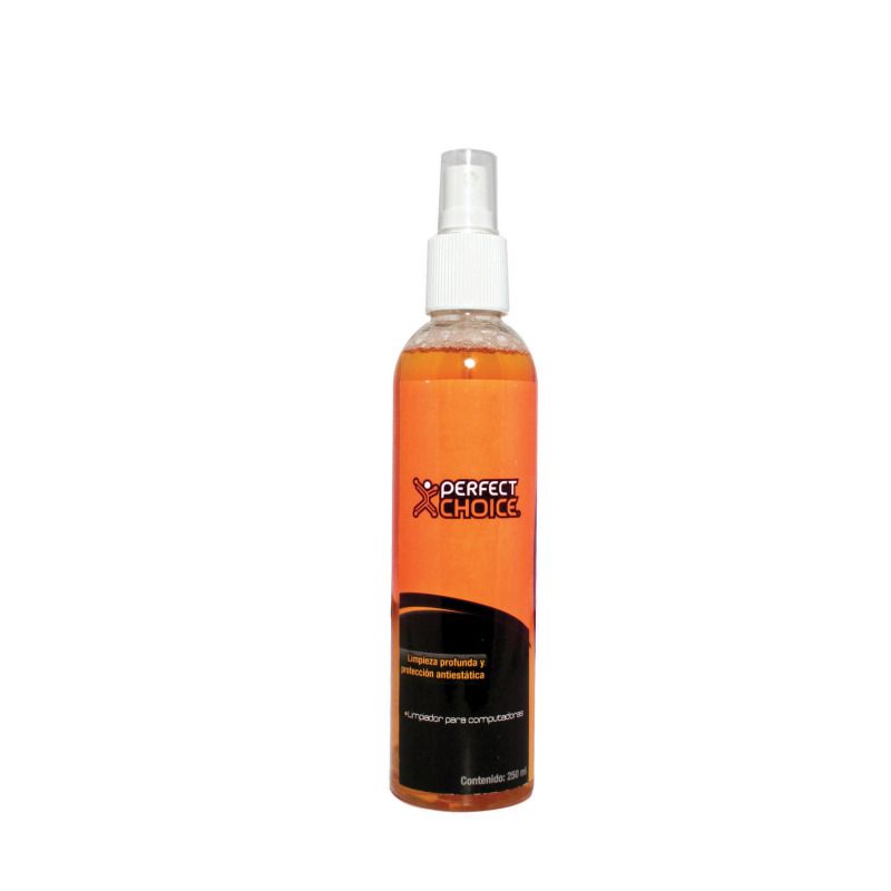 LIMPIADOR LIQUIDO ANTIESTATICO PARA EQUIPO ELECTRONICO / COMPUTADORAS PERFECT CHOICE 250 ML