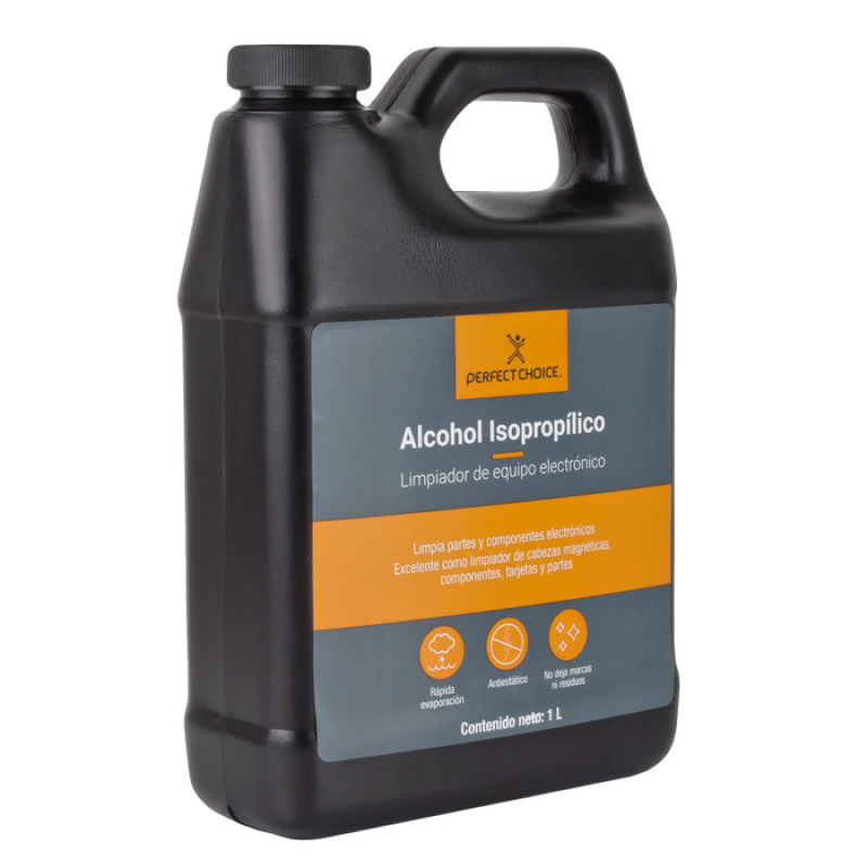 LIMPIADOR ALCOHOL ISOPROPILICO ANTIESTATICO PARA EQUIPOS ELECTRONICOS PERFECT CHOICE 1 LITRO