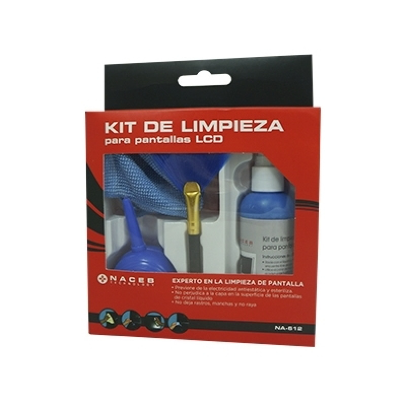KIT DE LIMPIEZA NACEB (NA-612) LIMPIADOR,PANTALLAS,MICRO FIBRA,BROCHA, ASPIRADOR