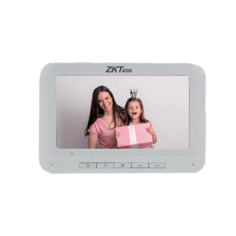 ZKTECO VDPIB3 - Monitor para Videoportero Analógico de 7 pulgadas / Pantalla LCD / Resolución 800*480 / Hasta 25 Tonos Diferentes / Imagen Nítida / Botón de NO Molestar / Conexión mediante 4 Hilos 