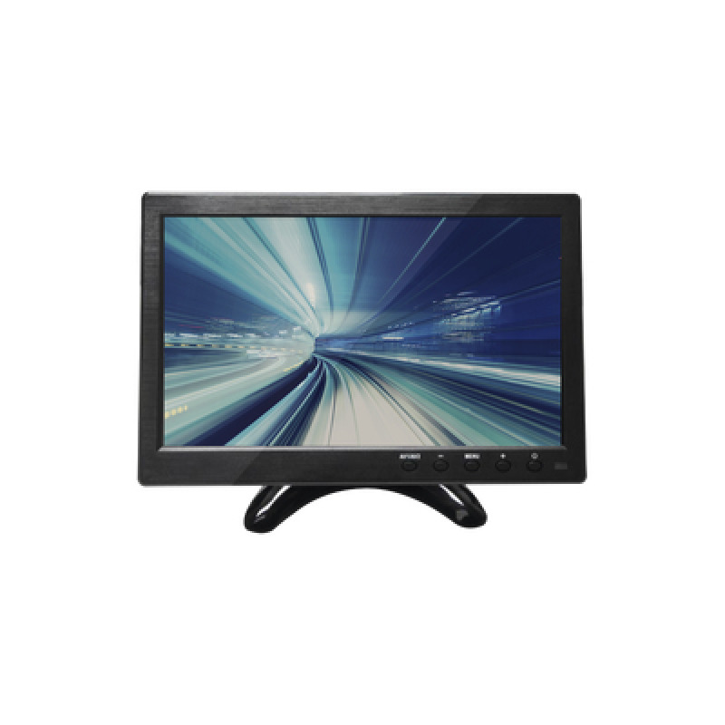 Monitor 101 TFTLCD ideal para colocar en vehículos o DVR/NVR Entradas de video HDMI VGA y RCA CVBS