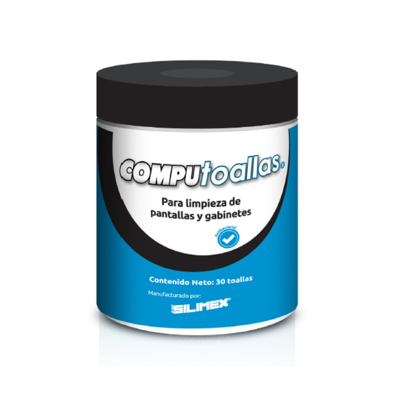 Toallas húmedas antibacteriales para limpieza de gabinetes equipos de cómputo audio vídeo y telefonía 30 piezas