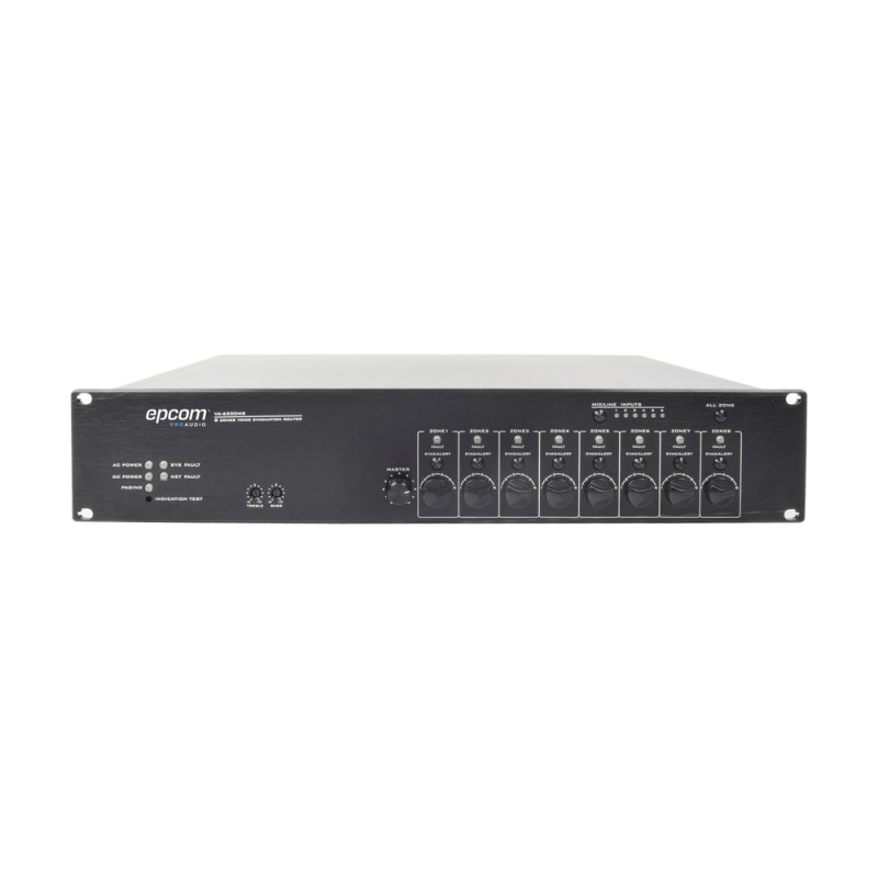 Controlador de Extensión de Evacuación de Voz | 8 Zonas | 500W | Soporta Máx 19 SF6200MS en Cascada