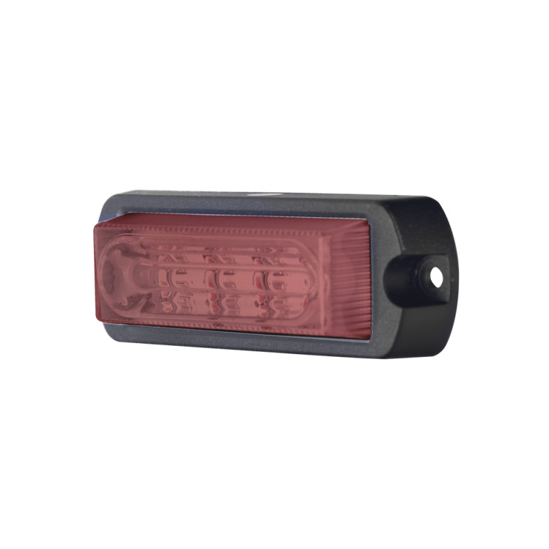 Luz Auxiliar Ultra Brillante X13 de 4 LEDs color Rojo con mica transparente