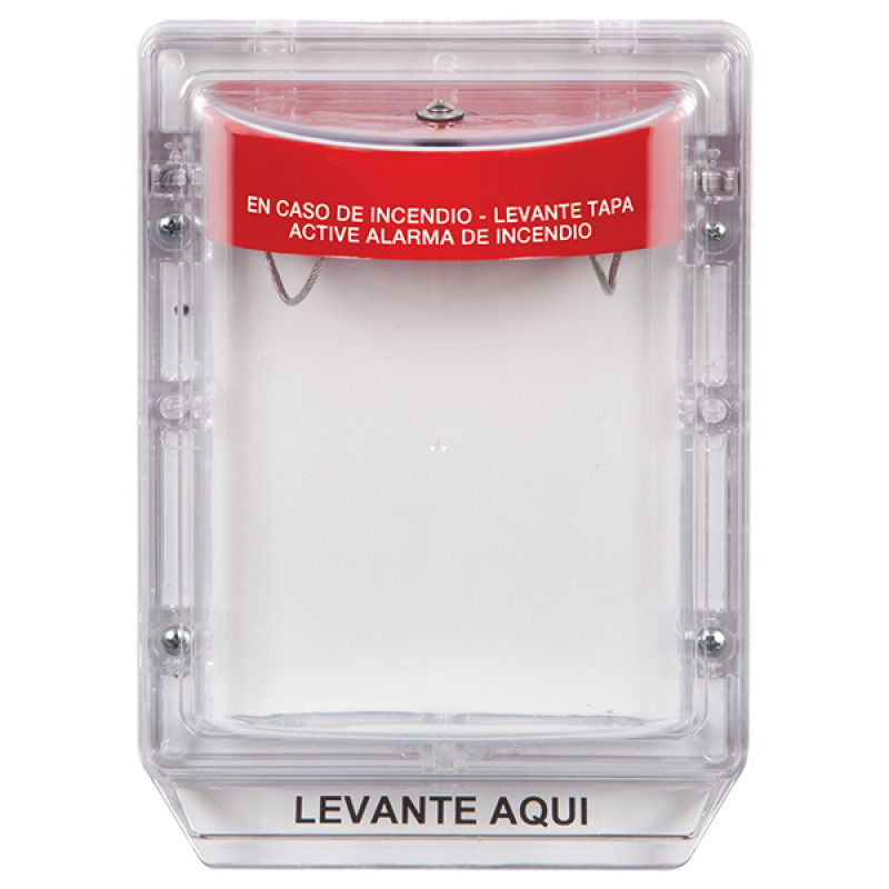 Cubierta Protectora Serie Stopper II De Policarbonato Con Bocina Espaciador Transparente Montaje en Superficie Etiqueta en Inglés image 4