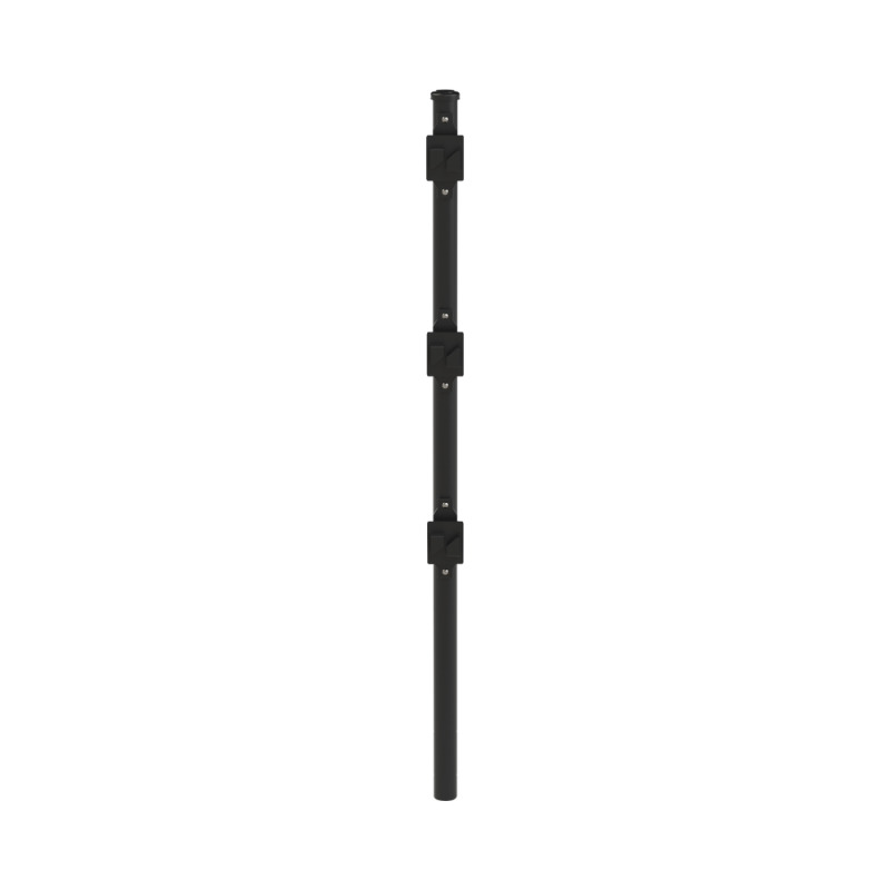 Poste de Paso Negro de 075m para Cerca Electrificada Tubo Galvanizado cal 18 de 1Diam con Tapón y 3 Aisladores Instalados image 3