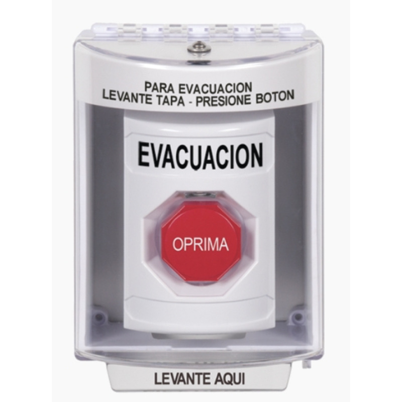 Botón de Evacuación Cubierta de Policarbonato Súper Resistente de Superficie con Espaciador Restablecimiento con Llave Con Bocina de Advertencia