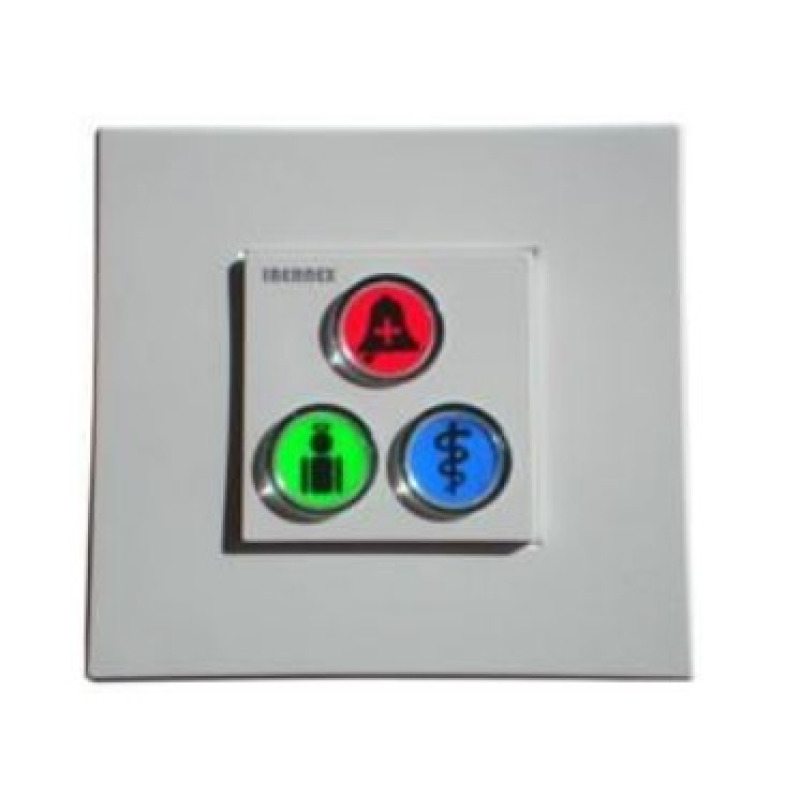 Modulo de 3 Botones iluminados con Lector RFID 125 KHz / Alarma / Cancelar y Código Azul / BUS RS485 / Compatible con NX0019/B NX1021 y NX0015