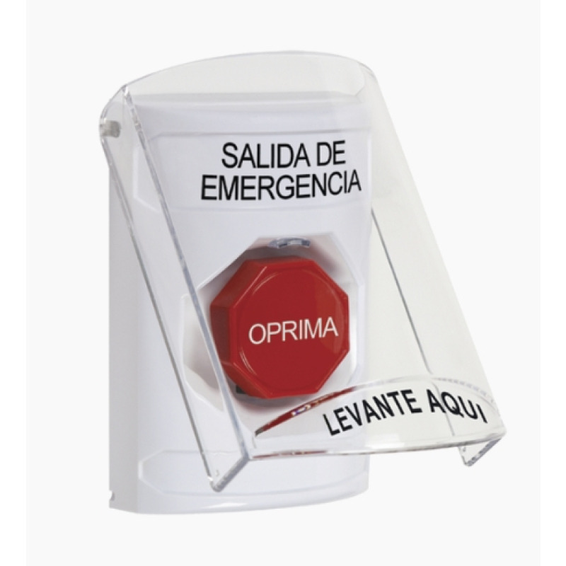 Botón Multipropósito Texto Salida De Emergencia Llave para Restablecer Bocina Integrada De Alarma Tapa De Policarbonato 2 Relevadores forma C Interior