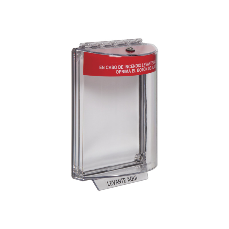 Cubierta Universal Transparente con Sirena Texto de Incendio en Español