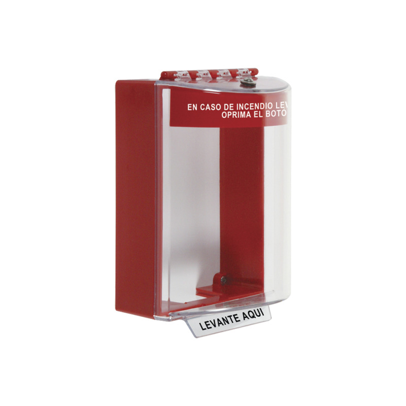 Cubierta Universal Transparente con Espaciador Texto de Incendio en Español