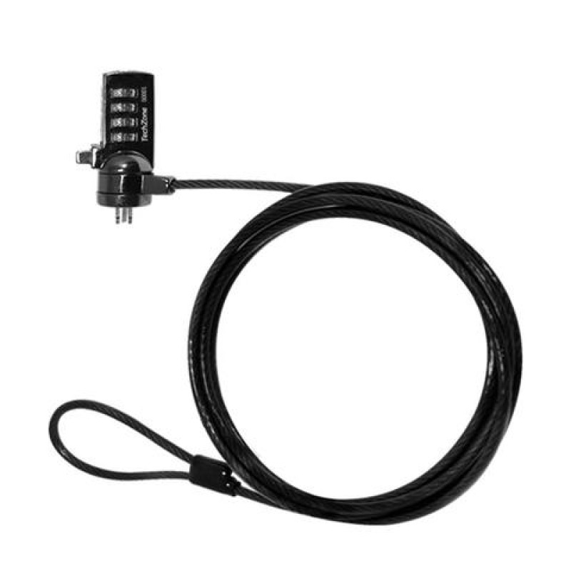 CANDADO TECHZONE DE COMBINACION DE CABLE DE ACERO INOXIDABLE 1.8 MTS