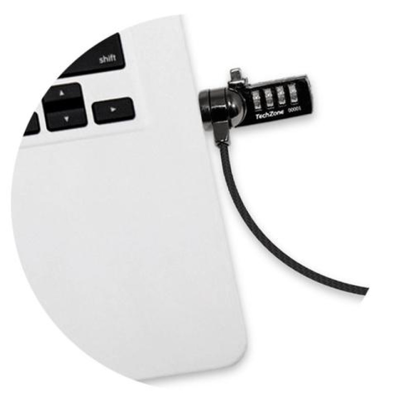 CANDADO TECHZONE DE COMBINACION DE CABLE DE ACERO INOXIDABLE 1.8 MTS image 2