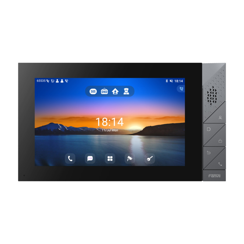 Monitor IP/SIP para interior con Android WiFi Bluetooth pantalla táctil de 7 audio de 2 vías PoE 8 interfaces de entrada de alarma
