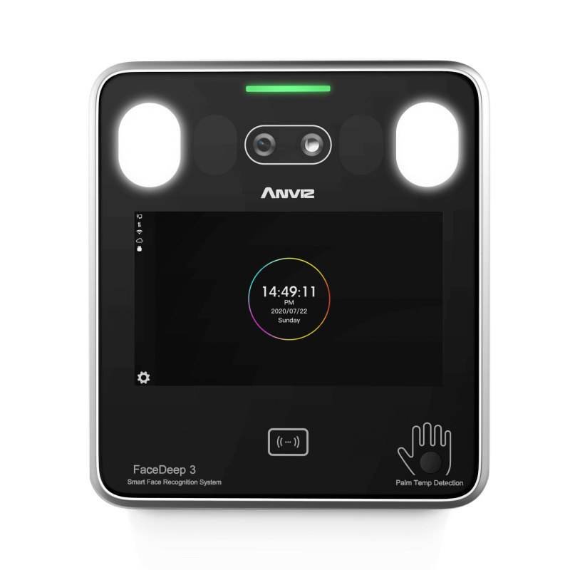 CONTROL DE ACCESO / ANVIZ / FACEDEEP3 IRT / BIOMETRICO FACIAL CON DETECCION DE CUBREBOCAS Y MODULO TERMOGRAFICO PARA MANO / 6,000 USUARIOS / 6,000 RFID / 100,000 REGISTROS / MODULO WIFI Y CONEXIN A