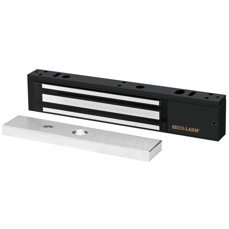 CERRADURA ELECTROMAGNETICA DE 600LB EN COLOR NEGRO CON SENSOR DE ADHERENCIA Y LED DE STATUS