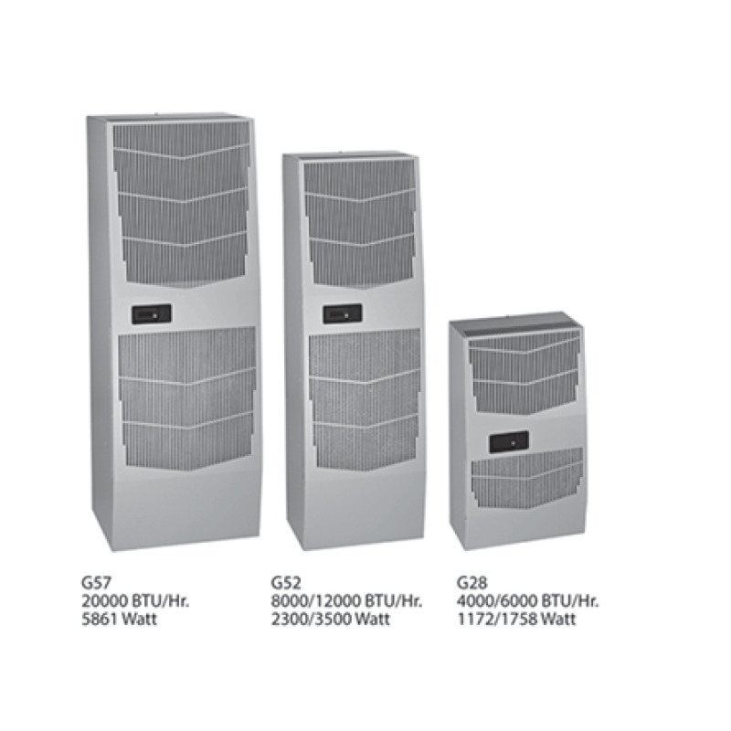 Aire Acondicionado SpectraCool G52 Interior/Exterior Uso en Gabinetes de Telecomunicaciones 8000 BTU 115 Vca de Acero Color Gris Claro