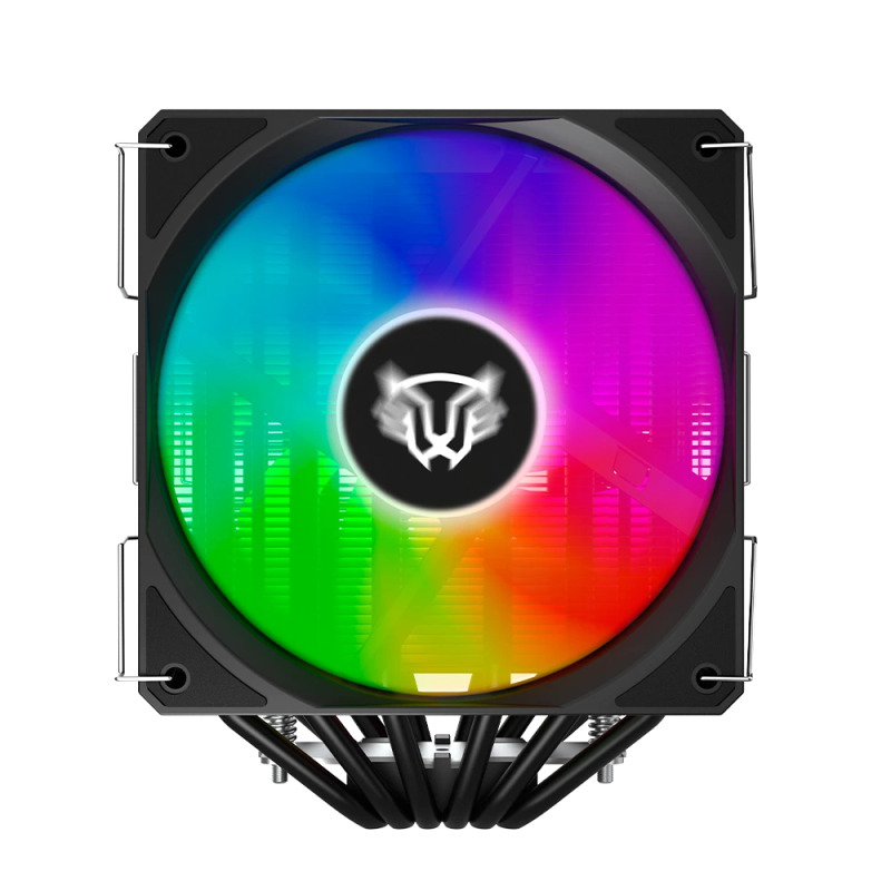 DISIPADOR DE AIRE BALAM RUSH NITROX NX70 / HIDRAULICO / 4 PINES PWM ARGB / 3 PINES 5V / 6 PIPAS 2 TORRES / 600 -1800 RPM / FLUJO DE AIRE 73.6 CFM / INTEL - AMD / 120 MM / NEGRO / BR-937382 image 4