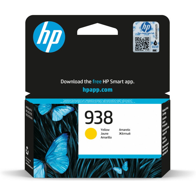 Tinta HP 938 4S6X7PL Amarillo para OfficeJet Pro 9720 / 9730 (800 Páginas)