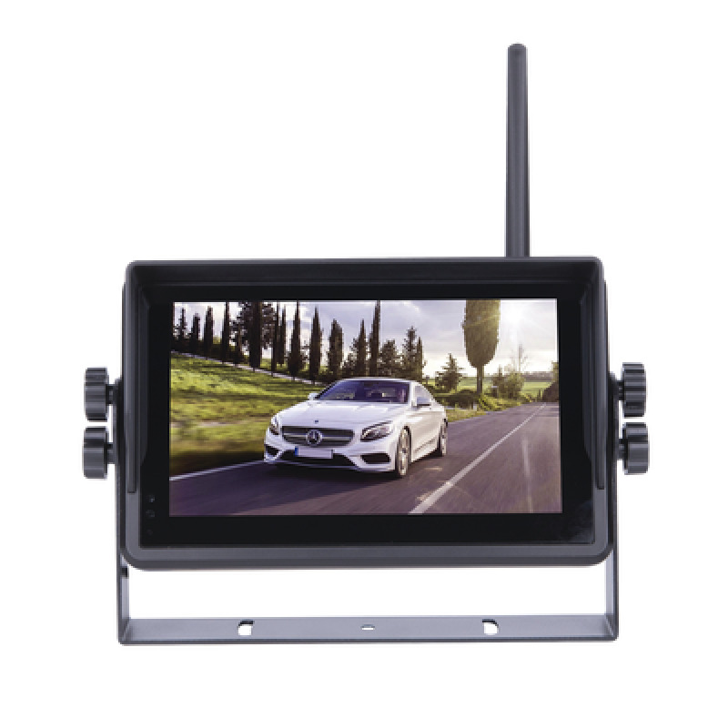 Sistema Profesional Inalámbrico de Cámara de Reversa Infrarroja y Monitor Touch de 7 para Vehículos de Trabajo y Montacargas