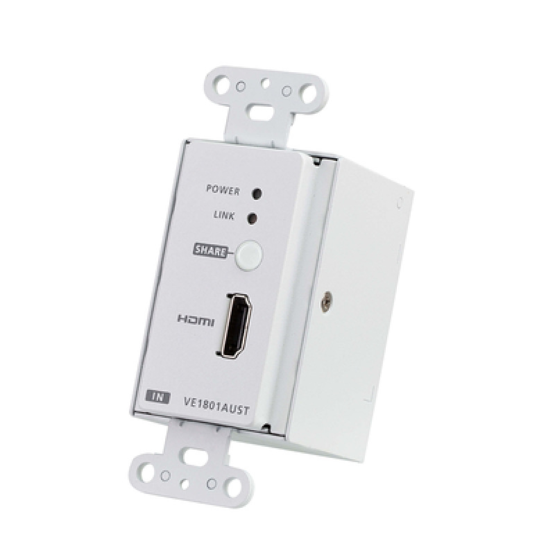Transmisor HDMI HDBaseTLite con placa de pared estadounidense/PoH