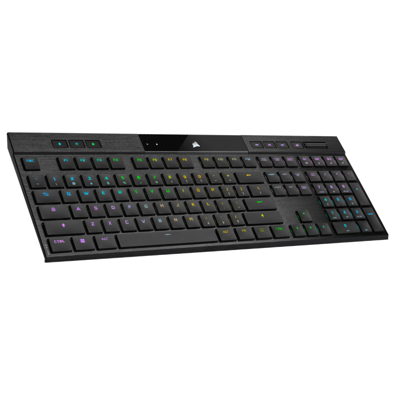 TECLADO MECANICO CORSAIR (CH-913A01U-NA) K100 AIR WIRELESS RGB,CHERRY MX ULTRA,ULTRADELGADO,NEGRO