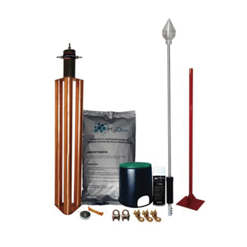 Kit Pararrayo con Accesorios para Protección de Diámetro de 80 m