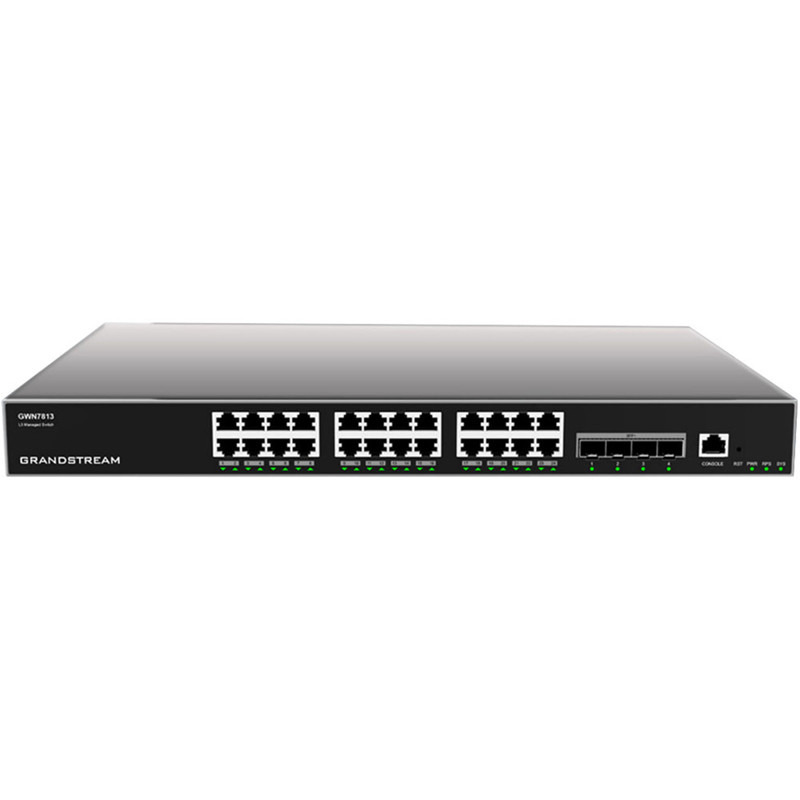 Switch Capa 3 Administrable / 24 puertos 10/100/1000 Mbps  4 Puertos SFP de 10 Gigabits / Compatible con GWN Cloud