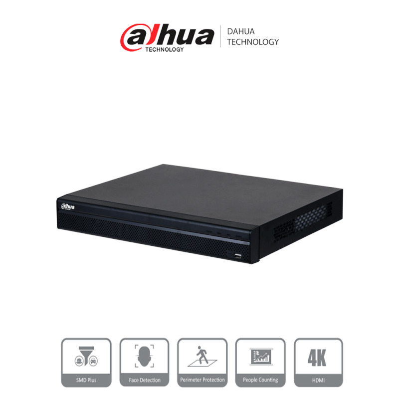 DAHUA DHI-NVR4232-16P-4KS3 NVR de 8 Megapixeles/ 4k/ 32 Canales IP/ 16 Puertos PoE/ Rendimiento de 160 Mbps/ Smart H.265+/ 2 Bahias de Disco Duro/ 4&2 E&S de Alarma/ Soporta Camaras WizSense/ 2 canales SMD Plus image 2