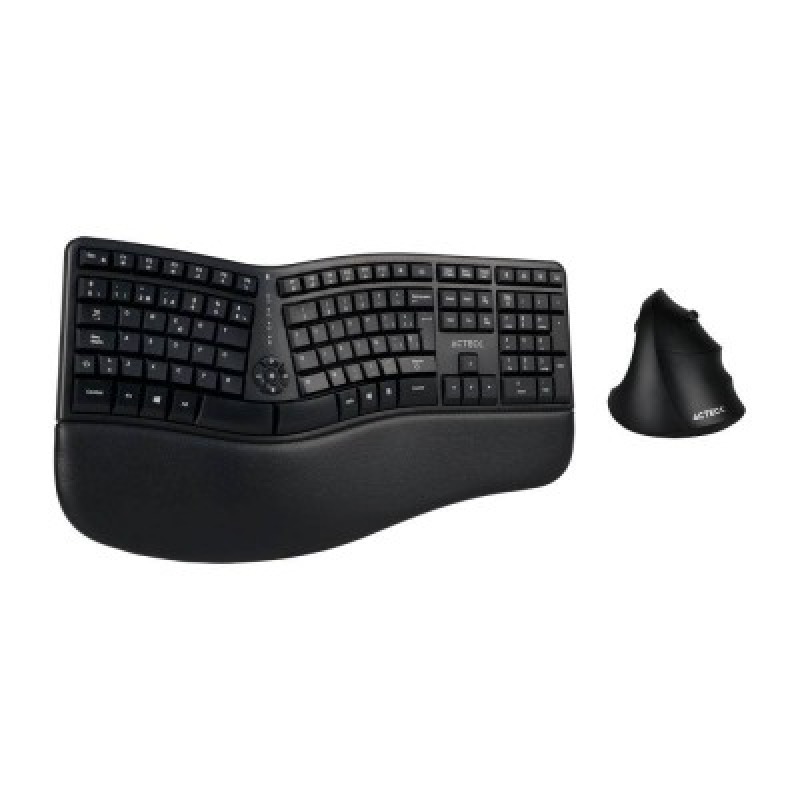 KIT ACTECK CREATOR VIRTUOS FITT MK770 / TECLADO Y MOUSE VERTICAL / INALAMBRICO / RECEPTOR USB / RECARGABLE / 118 TECLAS / ESPAÑOL / MULTIMEDIA / OPTICO / 2400 DPI AJUSTABLE / NEGRO / AC-936248 image 2