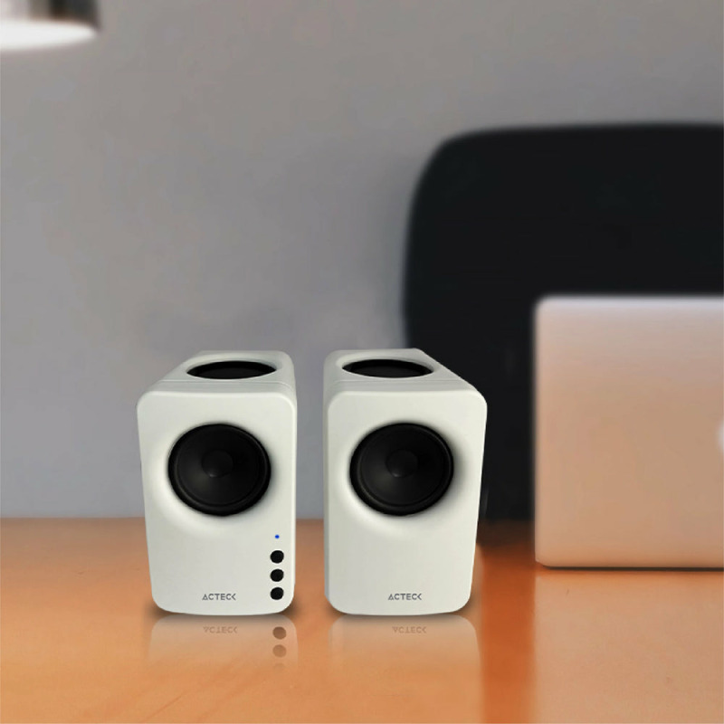 BOCINAS ACTECK DYNAMIC EXACT MINI BS475 / INALAMBRICA / 10 W RMS / SONIDO ESTEREO 2.0 / CONEXION BLUETOOTH - AUX / CONTROL DE VOLUMEN / INDICADOR LED / BLANCO / AC-936378 image 4