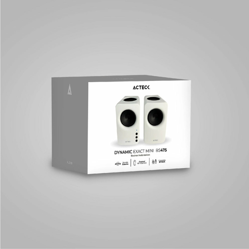 BOCINAS ACTECK DYNAMIC EXACT MINI BS475 / INALAMBRICA / 10 W RMS / SONIDO ESTEREO 2.0 / CONEXION BLUETOOTH - AUX / CONTROL DE VOLUMEN / INDICADOR LED / BLANCO / AC-936378 image 5