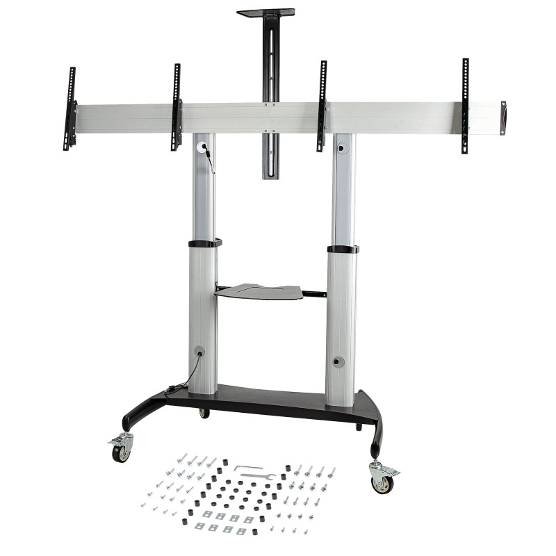 CARRITO PARA DOS TV DE 37 A 60 PULGADAS - HASTA 50KG CADA UNO - SOPORTE VESA MOVIL PARA DOS TV - CON ESTANTES PARA EQUIPOS - SOPORTE CON RUEDAS PARA TV - SOPORTE RODANTE STARTECH.COM - STNDMTVDUO image 9