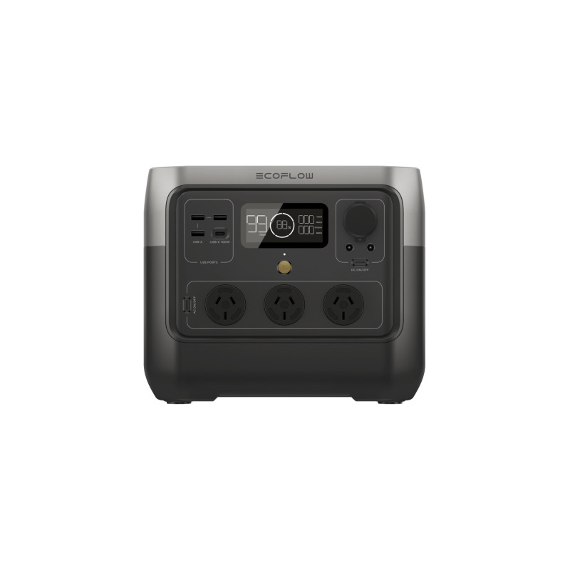 EcoFlow River 2 Pro | Estación de Energía Portátil 768Wh Litio LFP / 4 AC 800W Max 1600W / 1 USBC 100W / 3 USB A 12W / Cargador de Coche 10A 126W Max / Conectividad WiFi y Bluetooth App / Carga Solar 220W Max