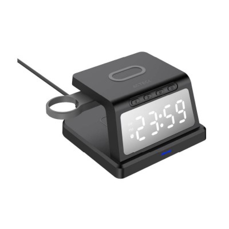 CARGADOR ACTECK ENERGON S-MATE CI730 / INALAMBRICO QI / 3W - 15 W / APPLE - SAMSUNG / 3 DISPOSITIVOS / RELOJ DIGITAL / NEGRO / AC-937146 image 2