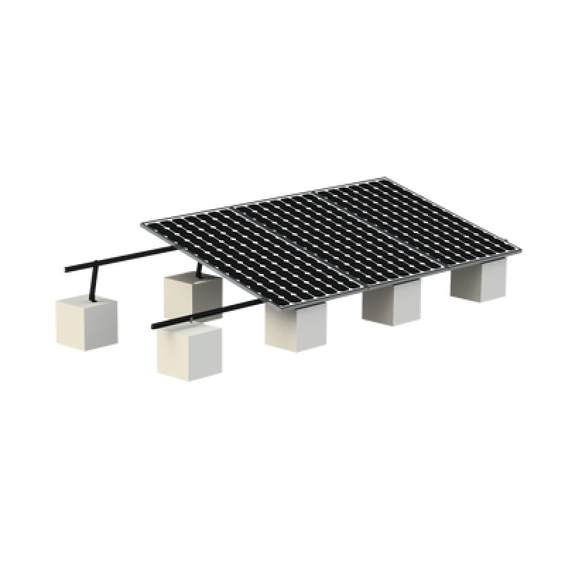 Montaje para Panel Solar Riel 8 de 5400mm para Módulos con Espesor de 3035mm Velocidad de Viento Máx 136km/h 20 a 45 Con Anodizado Negro