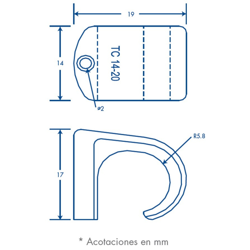 Grapa para cable redondo de 14mm color gris 100pzs 310500100 image 5