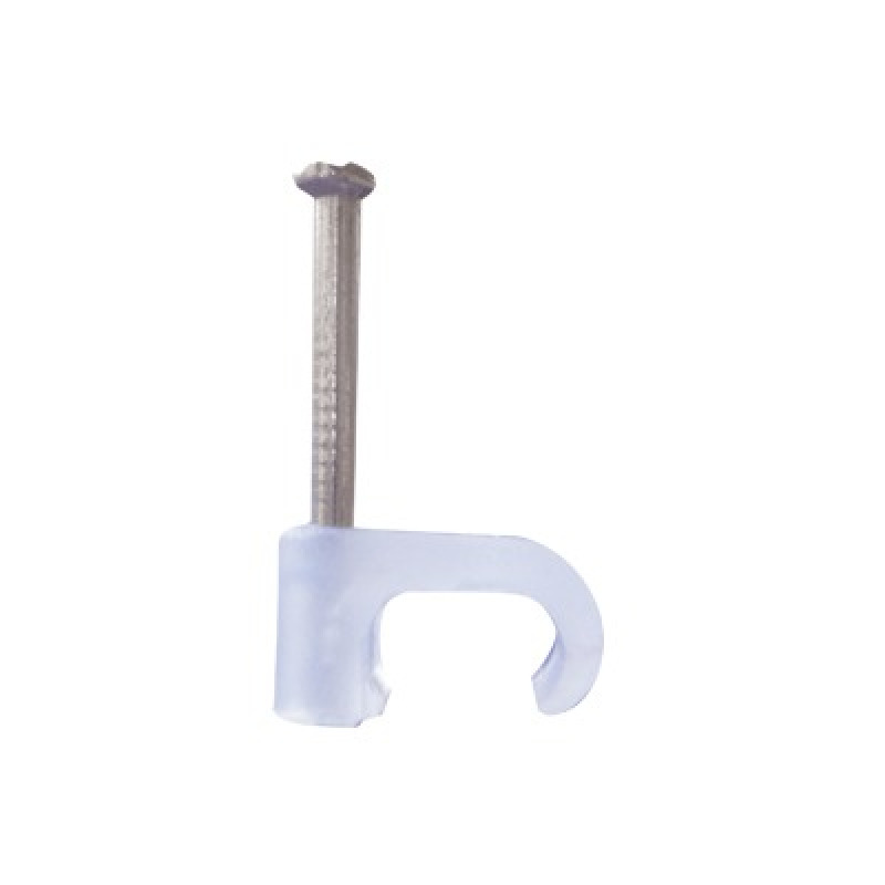Grapa para cable plano de 4mm color transparente 100pzs 320800100