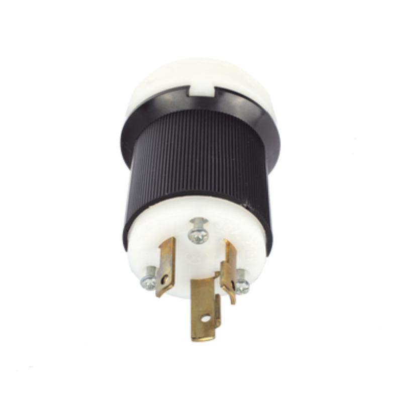 Clavija Industrial con Bloqueo de Media Vuelta / 30 A 250 V CA / 2 Polos 3 Hilos / Color Blanco y Negro / Nema L630P