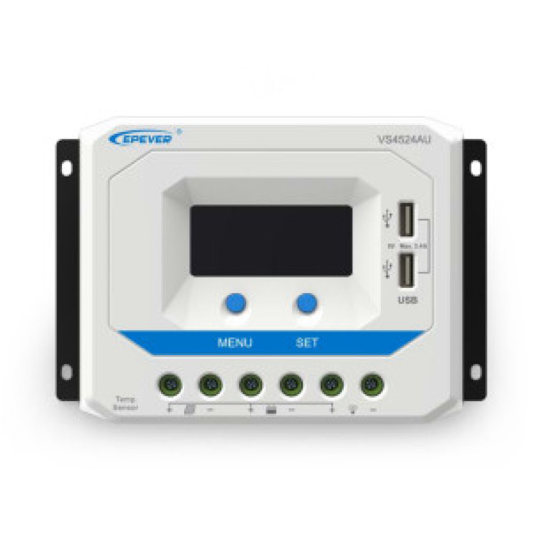 Controlador Solar de Carga PWM 12/24V 60 A Salida USB con Display